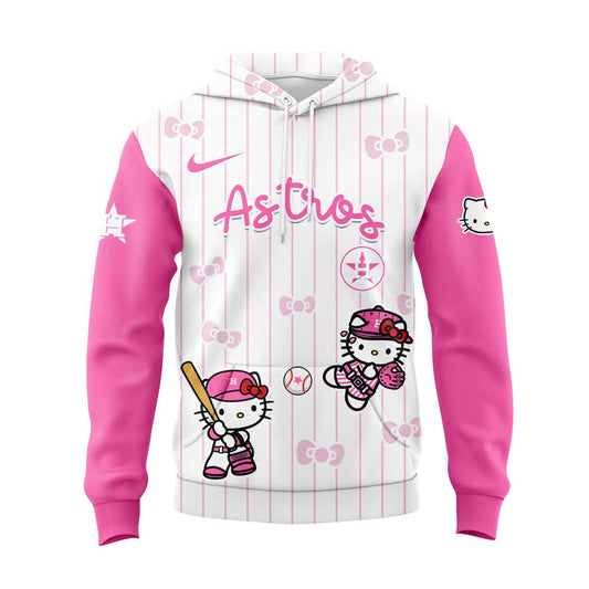 Houston Astros x Hello Kitty Pink Logo Hoodie