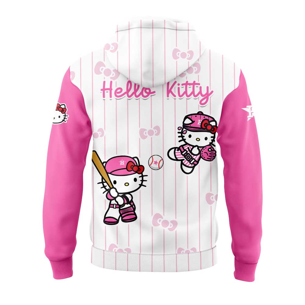 Houston Astros x Hello Kitty Pink Logo Hoodie