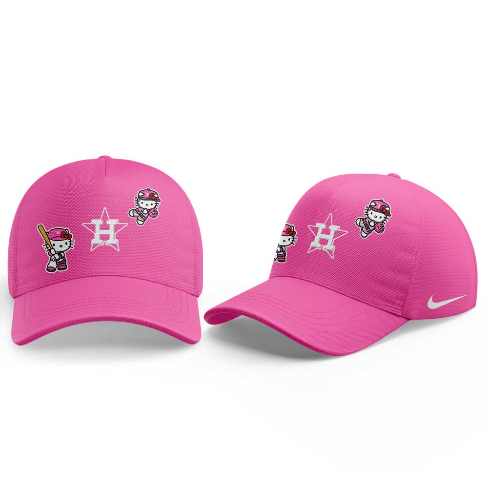 Houston Astros x Hello Kitty Pink Logo Hoodie
