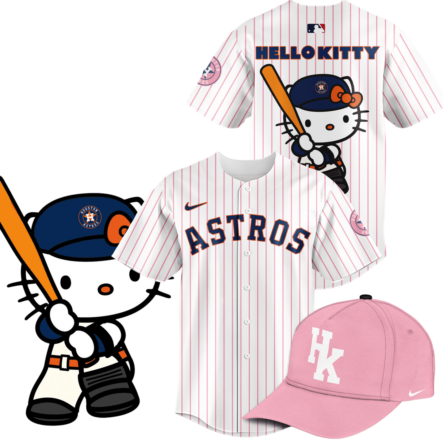 Limited Edition Houston Astros x Hello Kitty Night September 10th Jersey Ver1
