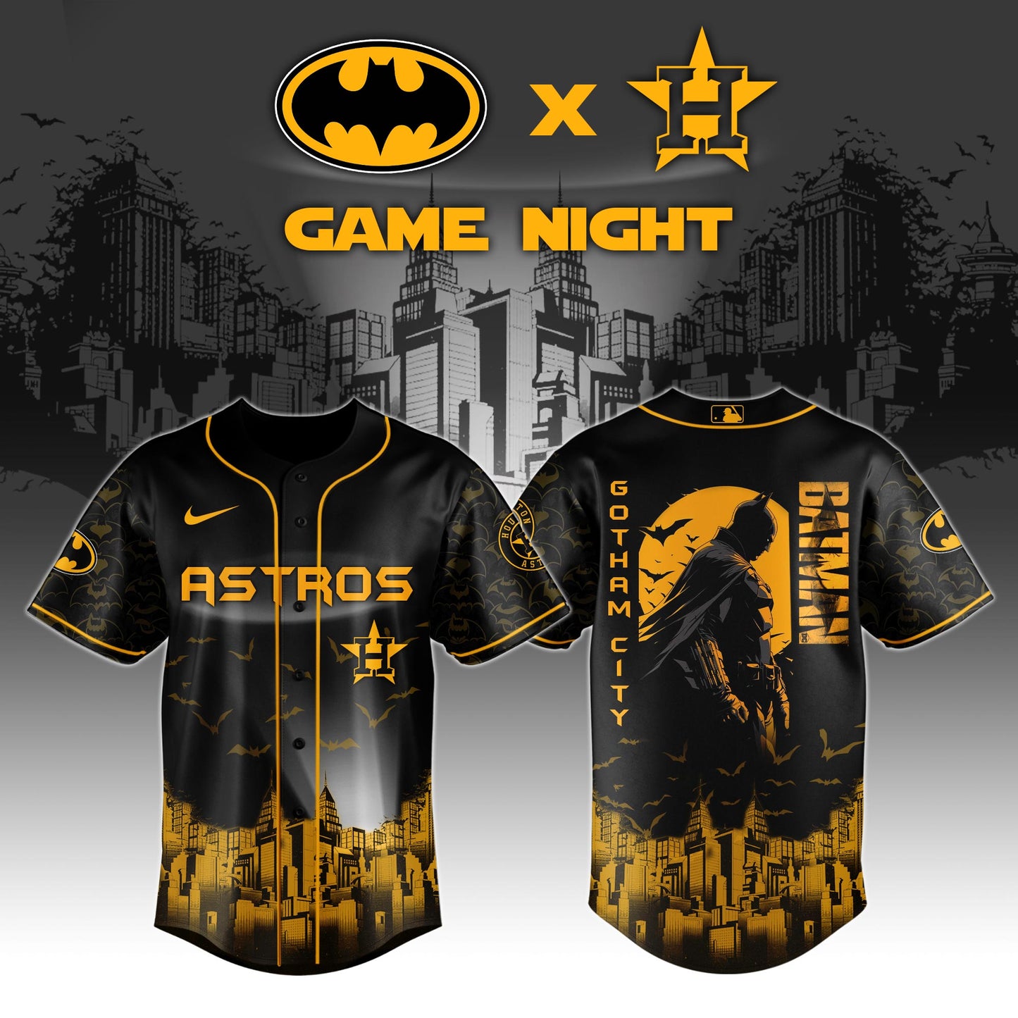 Houston Astros x DC Batman Game Night Special Edition Jersey