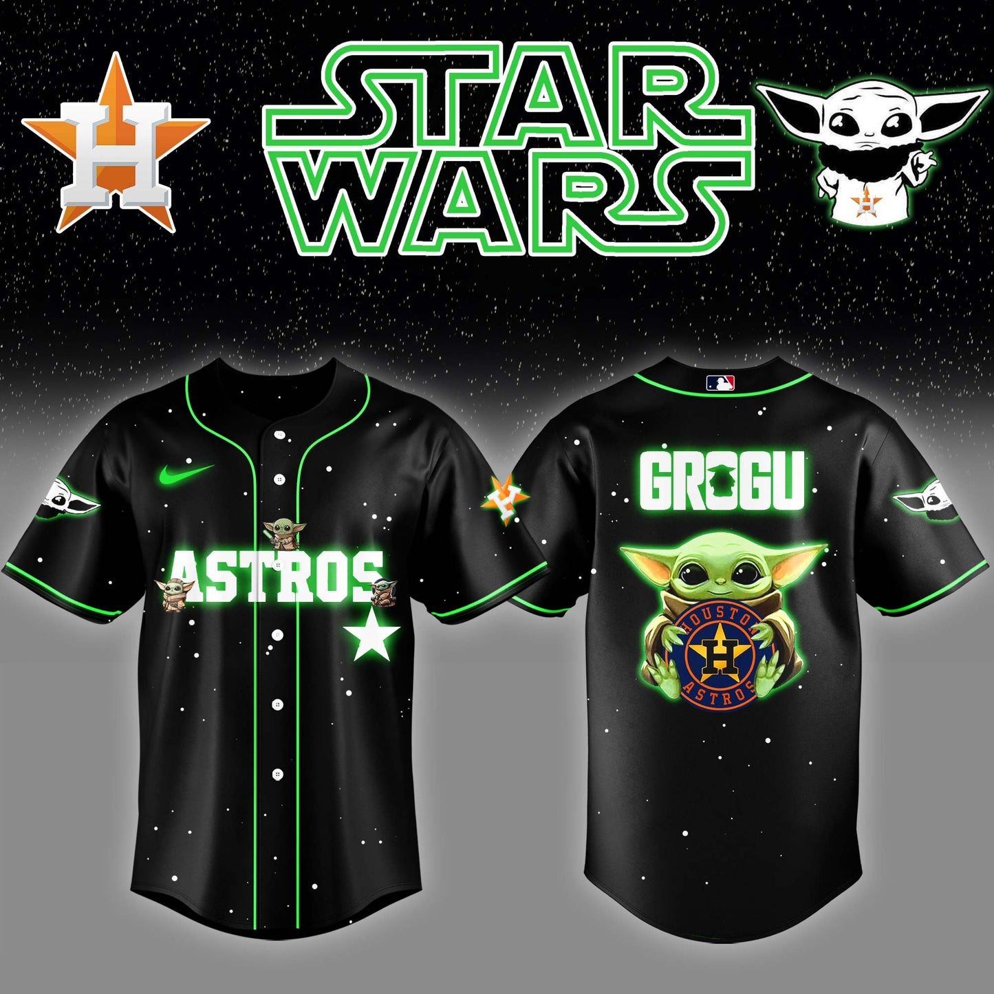 Houston Astros x Stars Wars Grogu Night Baseball Jersey Editions Limited