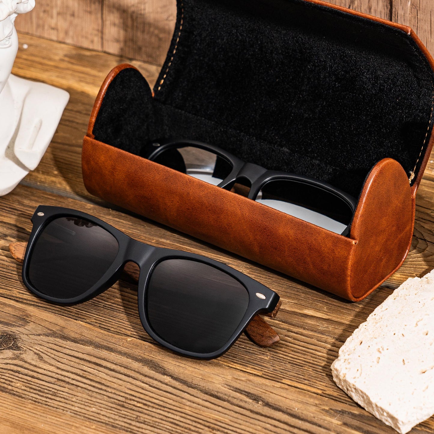 Personalized Wood Sunglasses with Leather Box, Groomsmen Sunglasses, Groomsmen Gifts, Gift For Groomsman, Groom Gift, Wedding Party Gifts