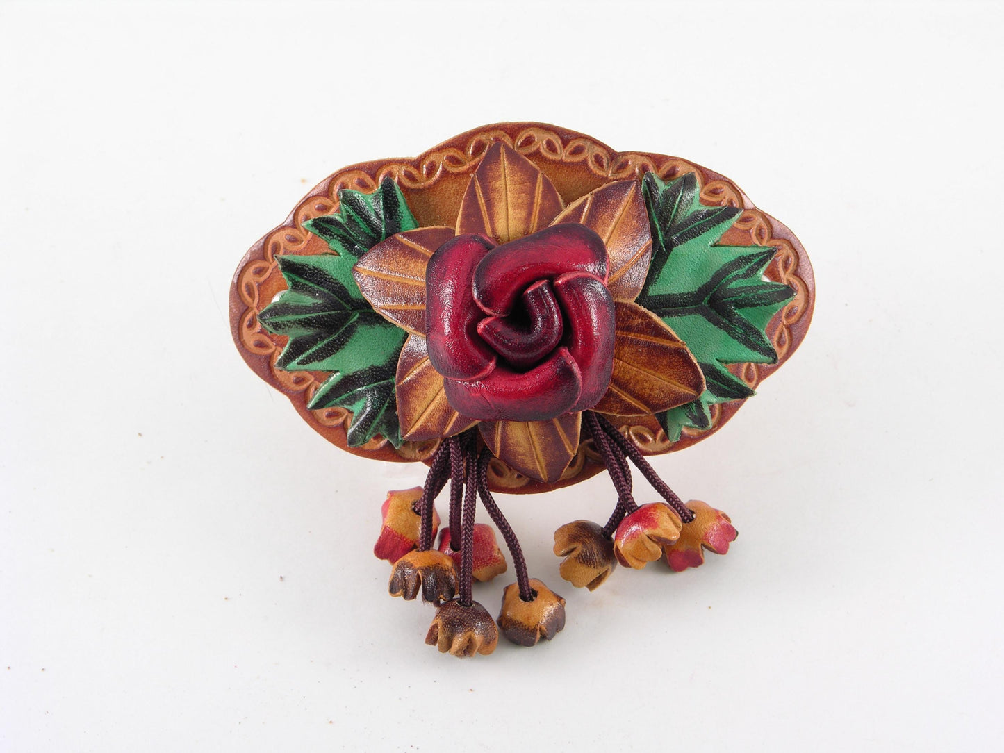 Handmade Leather Rose Hair Clip or Stick: Floral Hair Accessory