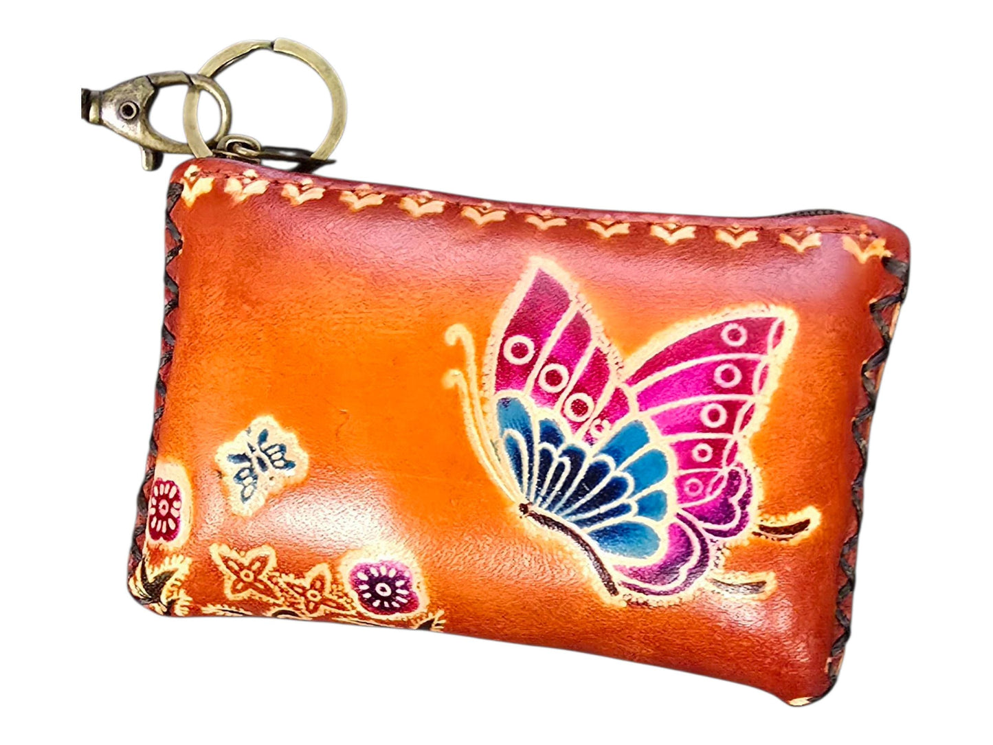 Handmade Leather Butterfly Coin Purse