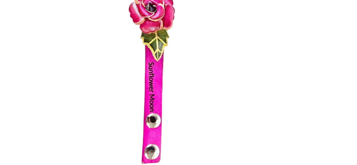 Handmade Leather Rose Bracelet: Personalized Valentine's Gift