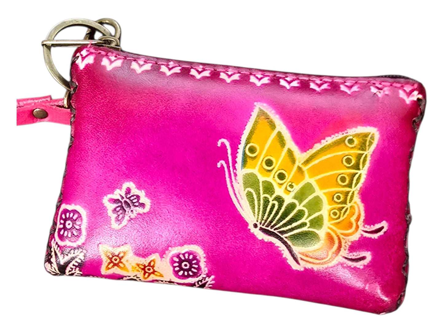 Handmade Leather Butterfly Coin Purse