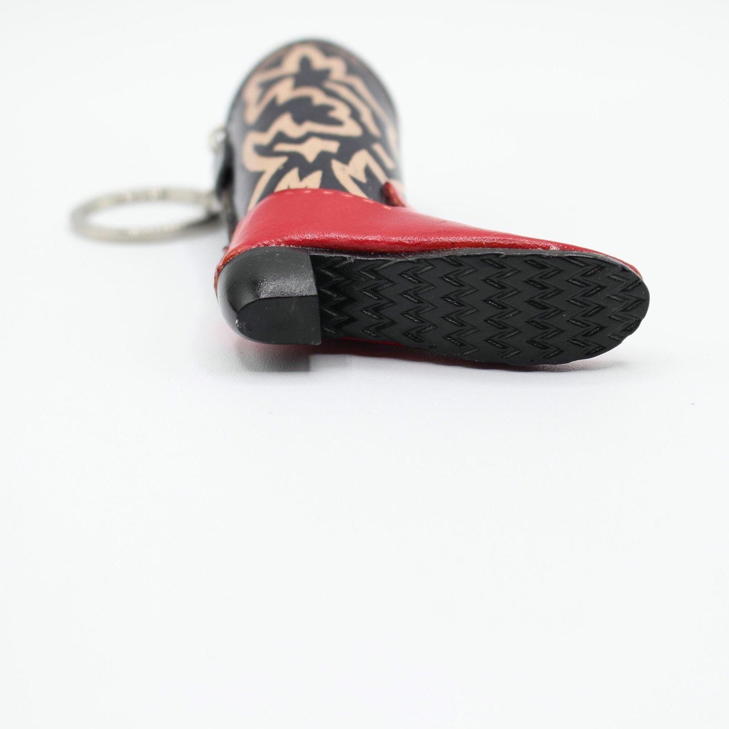 Handmade leather cowboy boot key chain
