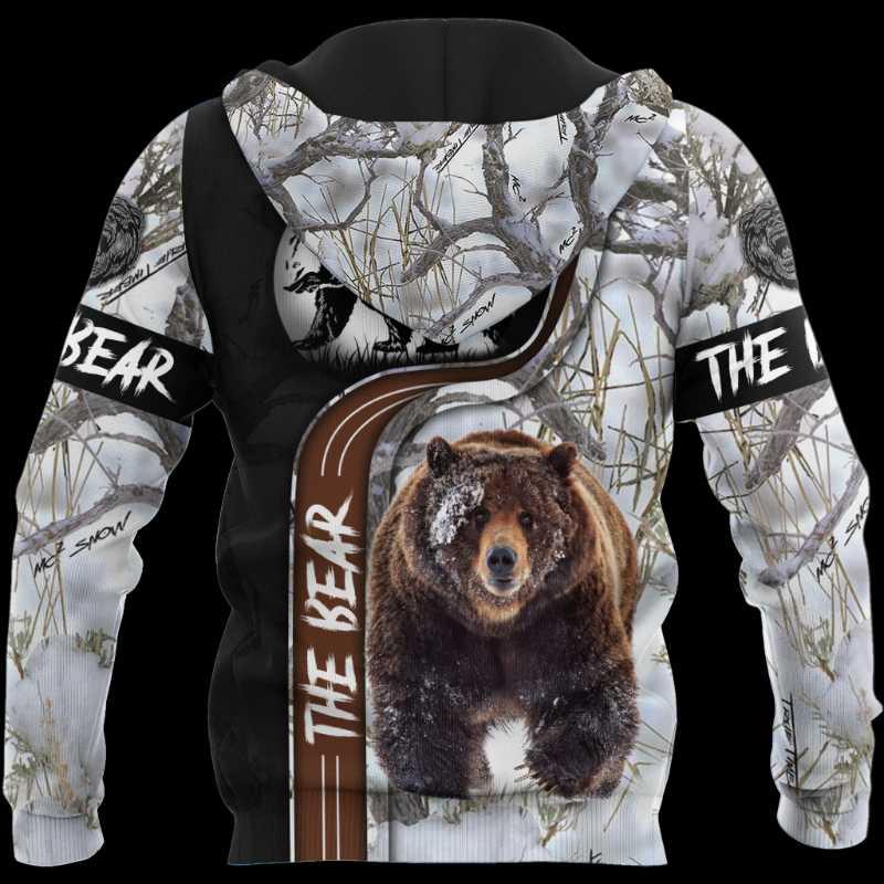 Bear Hunting 3D All Over Printed Fashion Mens Autumn Shirt