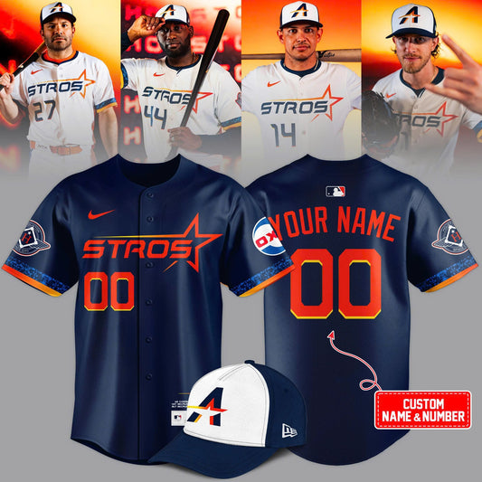 Limited Edition Houston Astros Navy 2025 City Connect “The Next Frontier” Custom Name And Number Jersey