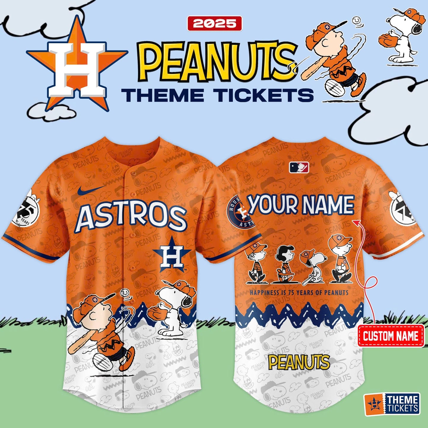 Houston Astros x 75th Anniversary Of Peanuts Limited Edition Jersey 2025