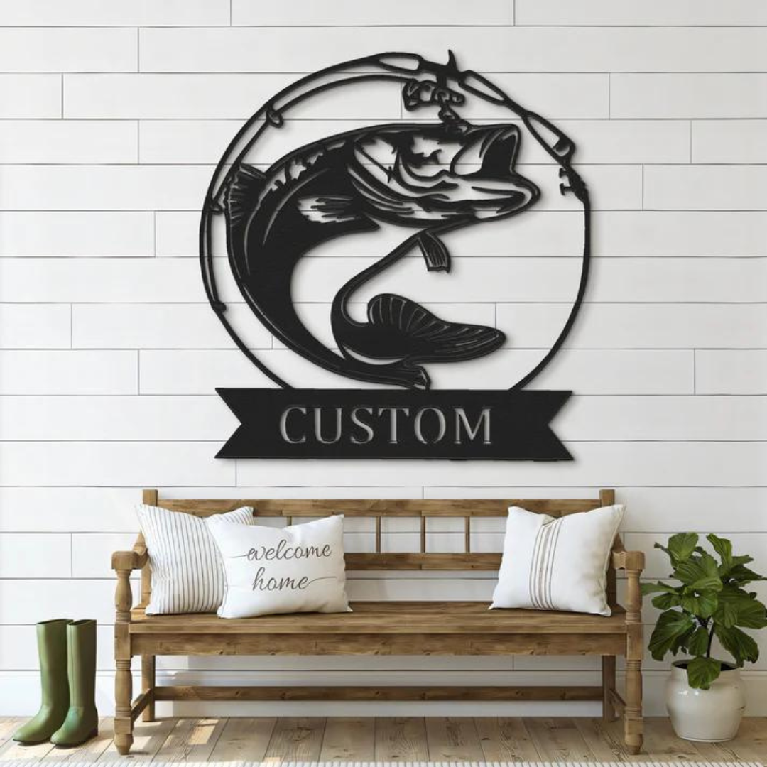 Bass Fish Metal Sign: The Perfect Addition to Your Outdoor Space