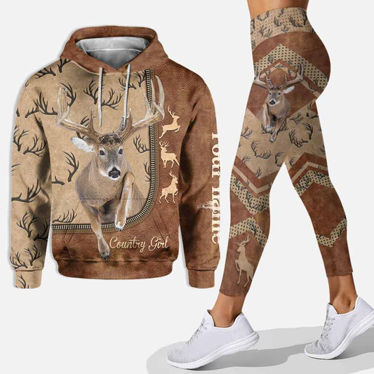 Max Corner Deer Love Horn Pattern Personalized 3D Combo Hoodie & Legging Set