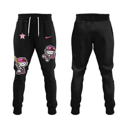 Houston Astros x Hello Kitty Pink Logo Hoodie