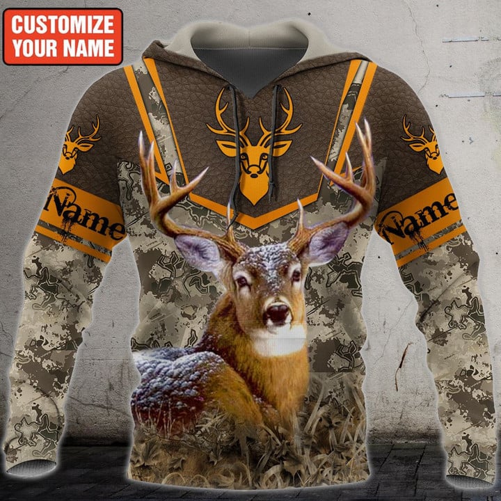 Personalized Name Deer Hunting Pattern V2 All Over Printed Unisex Shirt