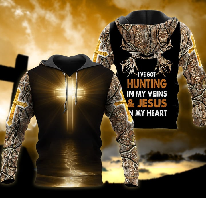 Hunting In My Vein And Jesus In My Heart All Over Printed Unisex Shirt