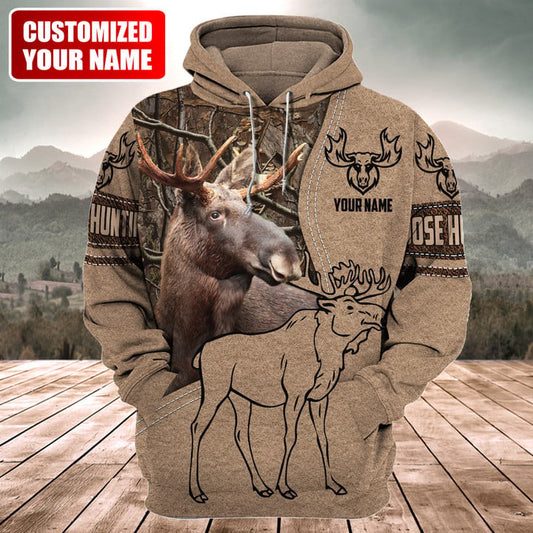 Personalized Name Moose Hunting Q2 All Over Printed Unisex Shirt