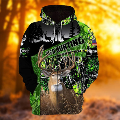 Personalized Name The Uniqe Deer Hunting Hoodie & Zip Hoodie 3D Multicolor