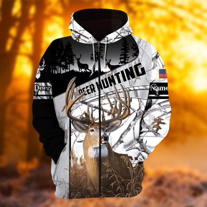 Personalized Name The Uniqe Deer Hunting Hoodie & Zip Hoodie 3D Multicolor