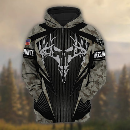 Personalized Name The Best Deer Hunting Hoodie & Zip Hoodie Camo Style 3D Multicolor