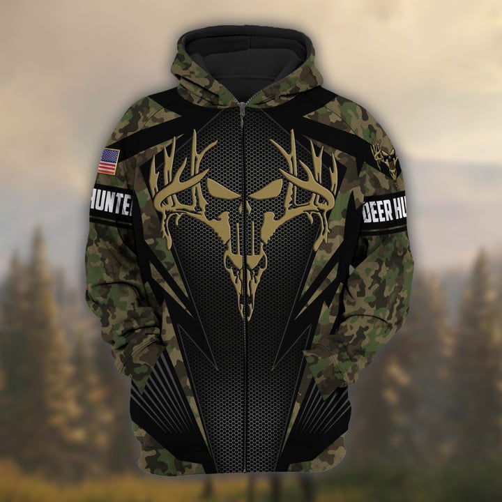 Personalized Name The Best Deer Hunting Hoodie & Zip Hoodie Camo Style 3D Multicolor