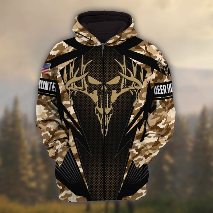 Personalized Name The Best Deer Hunting Hoodie & Zip Hoodie Camo Style 3D Multicolor