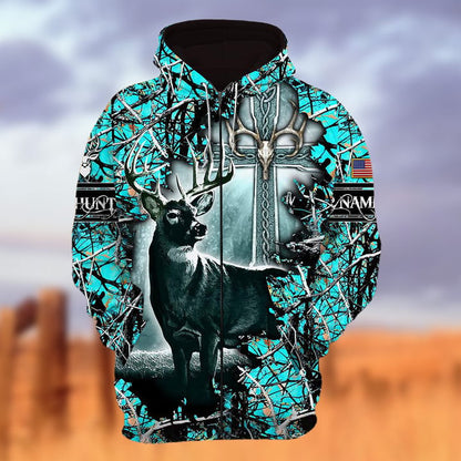 Personalized Name The Uniqe Deer Hunting 3D Hoodie & Zip Hoodie