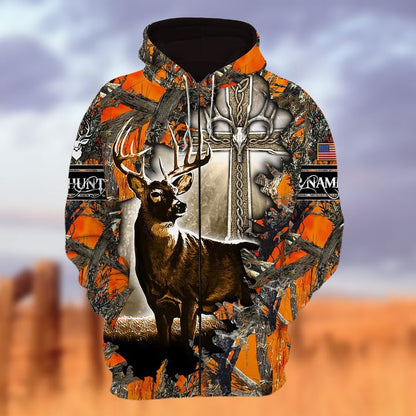 Personalized Name The Uniqe Deer Hunting 3D Hoodie & Zip Hoodie