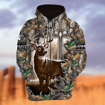 Personalized Name The Uniqe Deer Hunting 3D Hoodie & Zip Hoodie