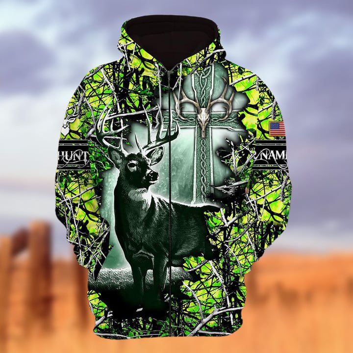 Personalized Name The Uniqe Deer Hunting 3D Hoodie & Zip Hoodie