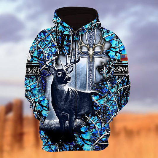 Personalized Name The Uniqe Deer Hunting 3D Hoodie & Zip Hoodie