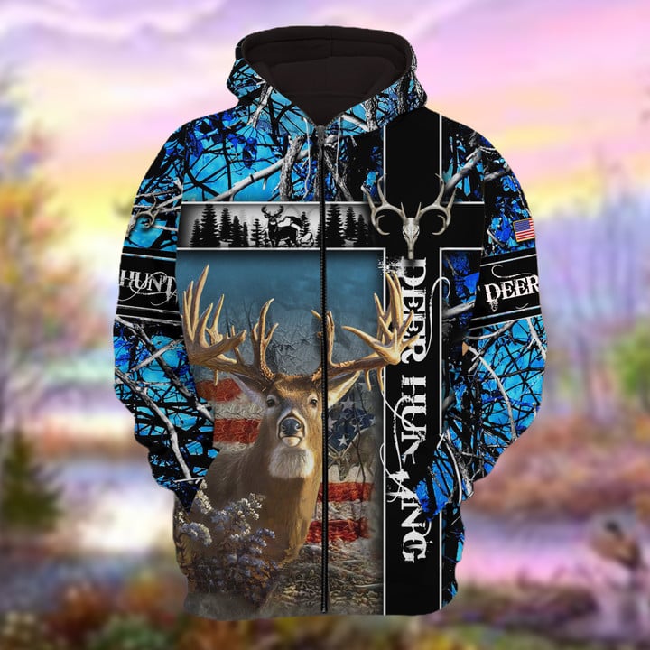 Personalized Name The Premium Deer Hunting Colorful 3D Hoodie & Zip Hoodie