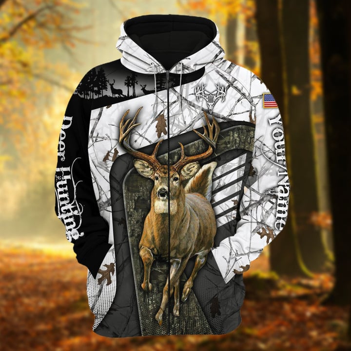 Personalized Name The Uniqe Deer Hunting 3D Hoodie & Zip Hoodie