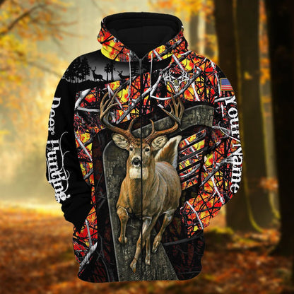 Personalized Name The Uniqe Deer Hunting 3D Hoodie & Zip Hoodie