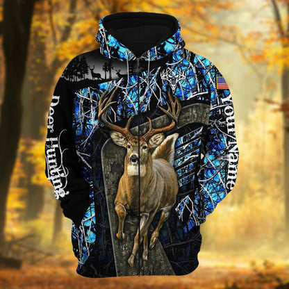 Personalized Name The Uniqe Deer Hunting 3D Hoodie & Zip Hoodie