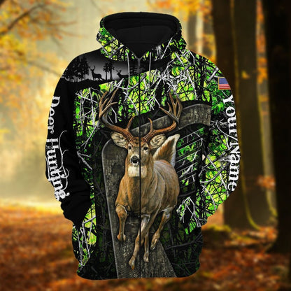 Personalized Name The Uniqe Deer Hunting 3D Hoodie & Zip Hoodie