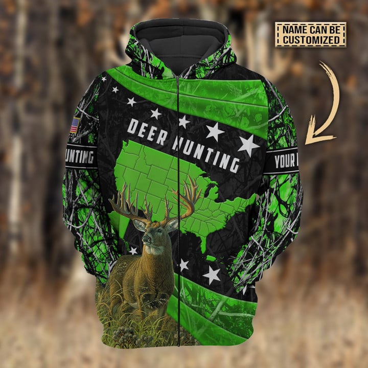 Personalized Name Premium Deer Hunting Hoodie & Zip Hoodie 3D Multicolor