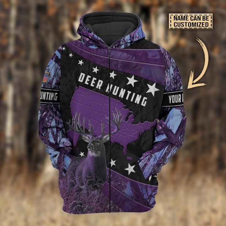 Personalized Name Premium Deer Hunting Hoodie & Zip Hoodie 3D Multicolor