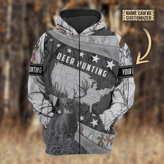 Personalized Name Premium Deer Hunting Hoodie & Zip Hoodie 3D Multicolor