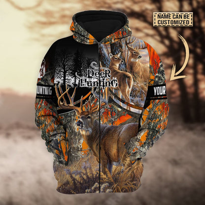 Personalized Name The Best Deer Hunting Hoodie & Zip Hoodie 3D Multicolor