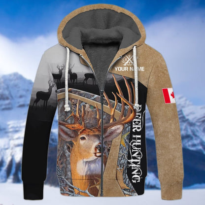 Canada Hunting - Personalized Name 3D Zipper hoodie SO19