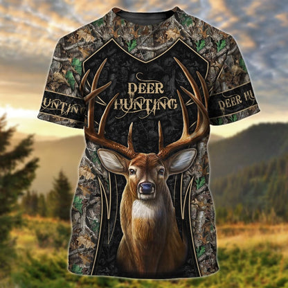 Deer Hunting Camo Style 3D Printed Hoodie T Shirt SO19