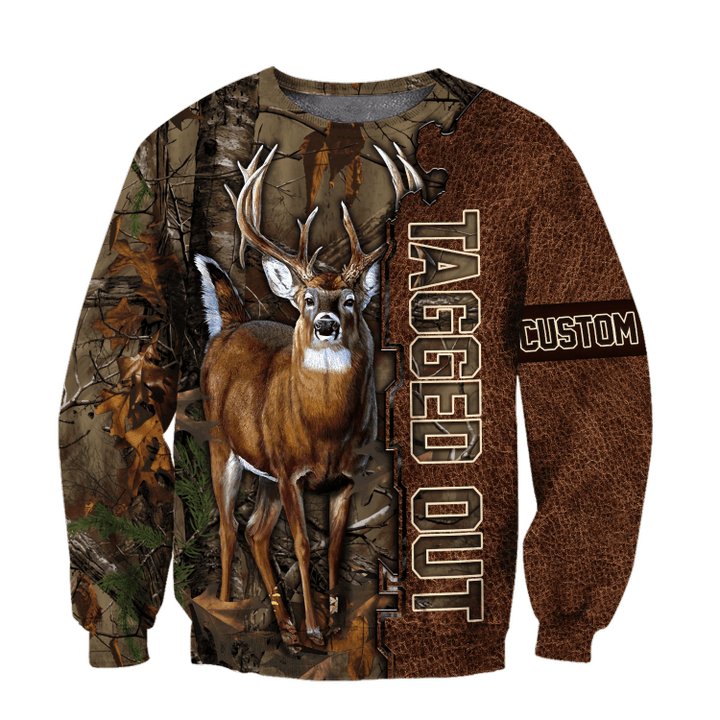 PERSONALIZED DEER HUNTING Leather Pattern 2 All Over Printed Shirt Gift For Hunter