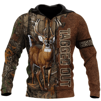 PERSONALIZED DEER HUNTING Leather Pattern 2 All Over Printed Shirt Gift For Hunter