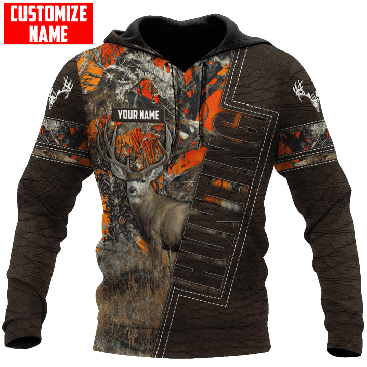 Max Corner PERSONALIZED DEER HUNTING Leather Pattern 1 All Over Printed Shirt Gift For Hunter