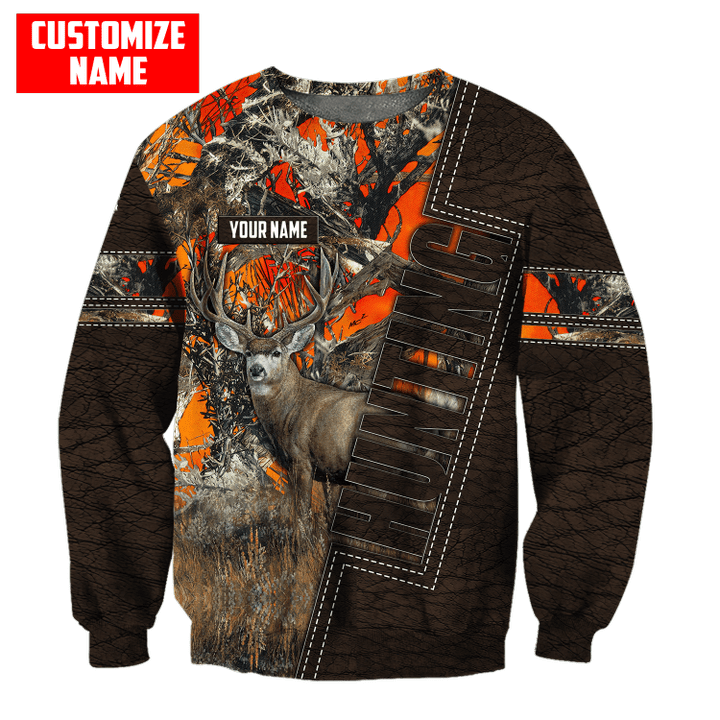 PERSONALIZED DEER HUNTING Leather Pattern 1 All Over Printed Shirt Gift For Hunter