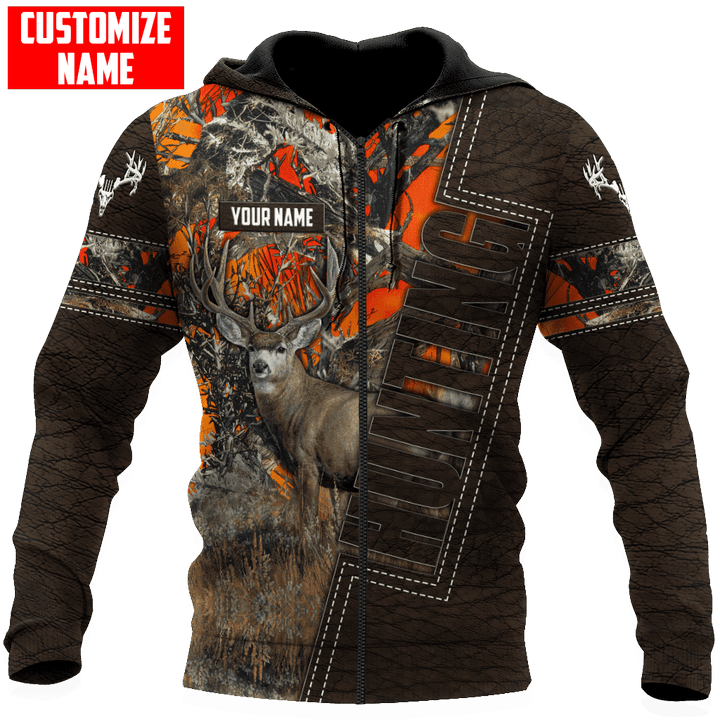 PERSONALIZED DEER HUNTING Leather Pattern 1 All Over Printed Shirt Gift For Hunter