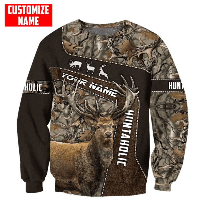 PERSONALIZED DEER HUNTING Leather Pattern All Over Printed Shirt Gift For Hunter