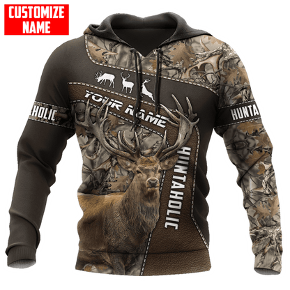 PERSONALIZED DEER HUNTING Leather Pattern All Over Printed Shirt Gift For Hunter