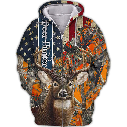 Hunting - Personalized Name 3D Zipper Hoodie SO19